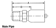 100R5 Male Pipe Crimp Fitting